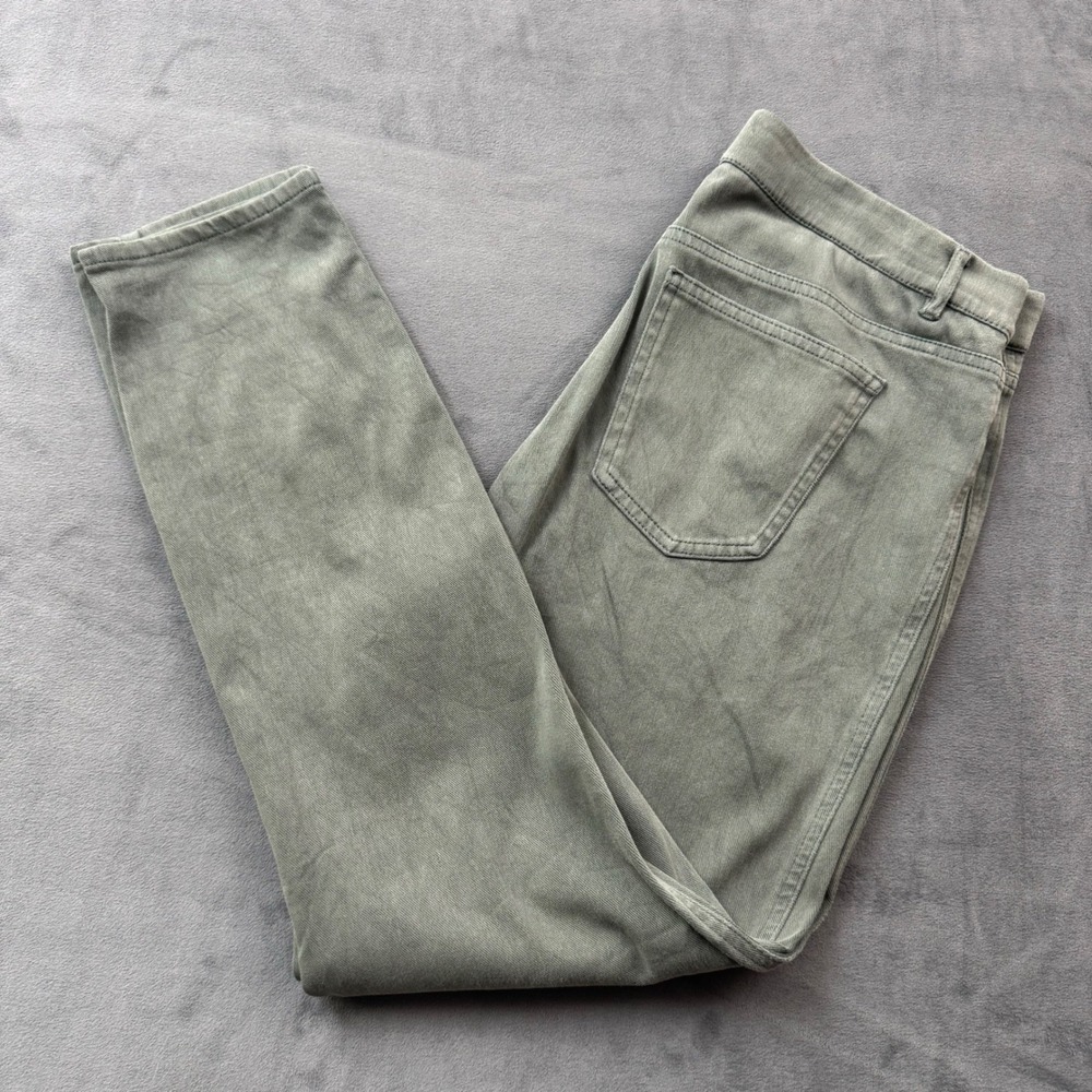 Uniqlo Ultra Stretch Leggings Pants Olive Green High Rise XL 32-33 Waist